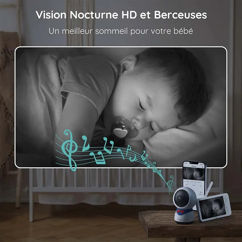 BOIFUN 1080P PTZ Baby Monitor With Motion Tracking