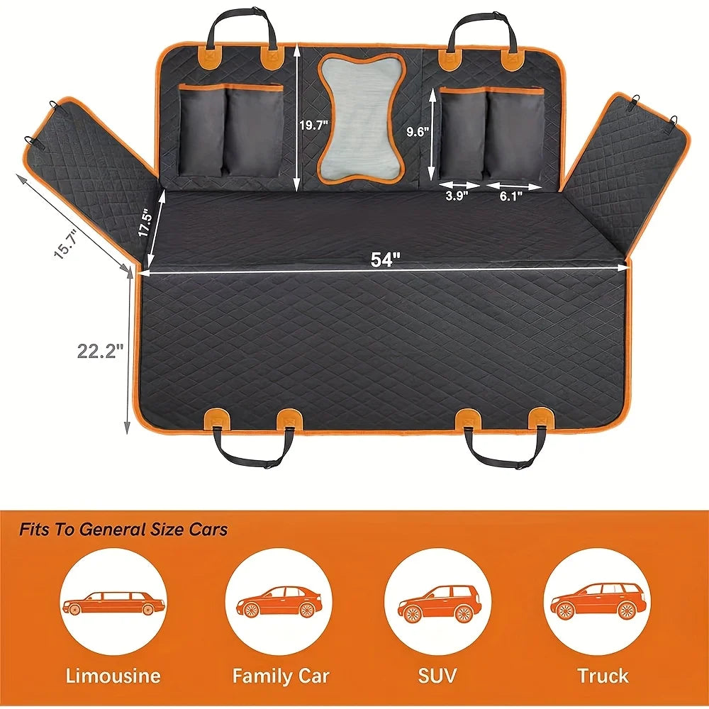 NONECN 600D Waterproof Dog Car Seat Cover Hammock for Cars