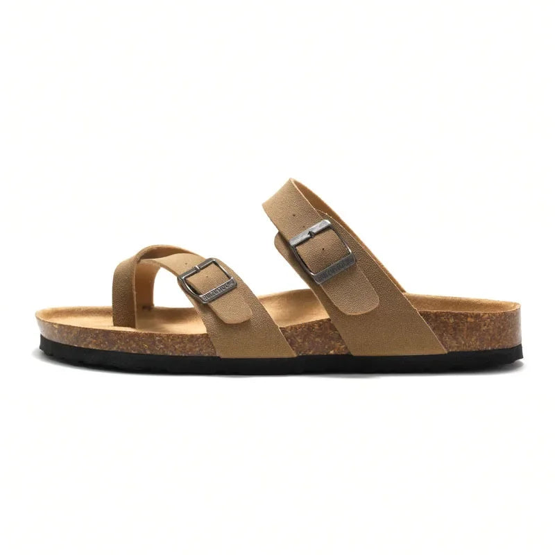 YBQJOO Womens Premium Cork Casual Comfort Flat Slippers