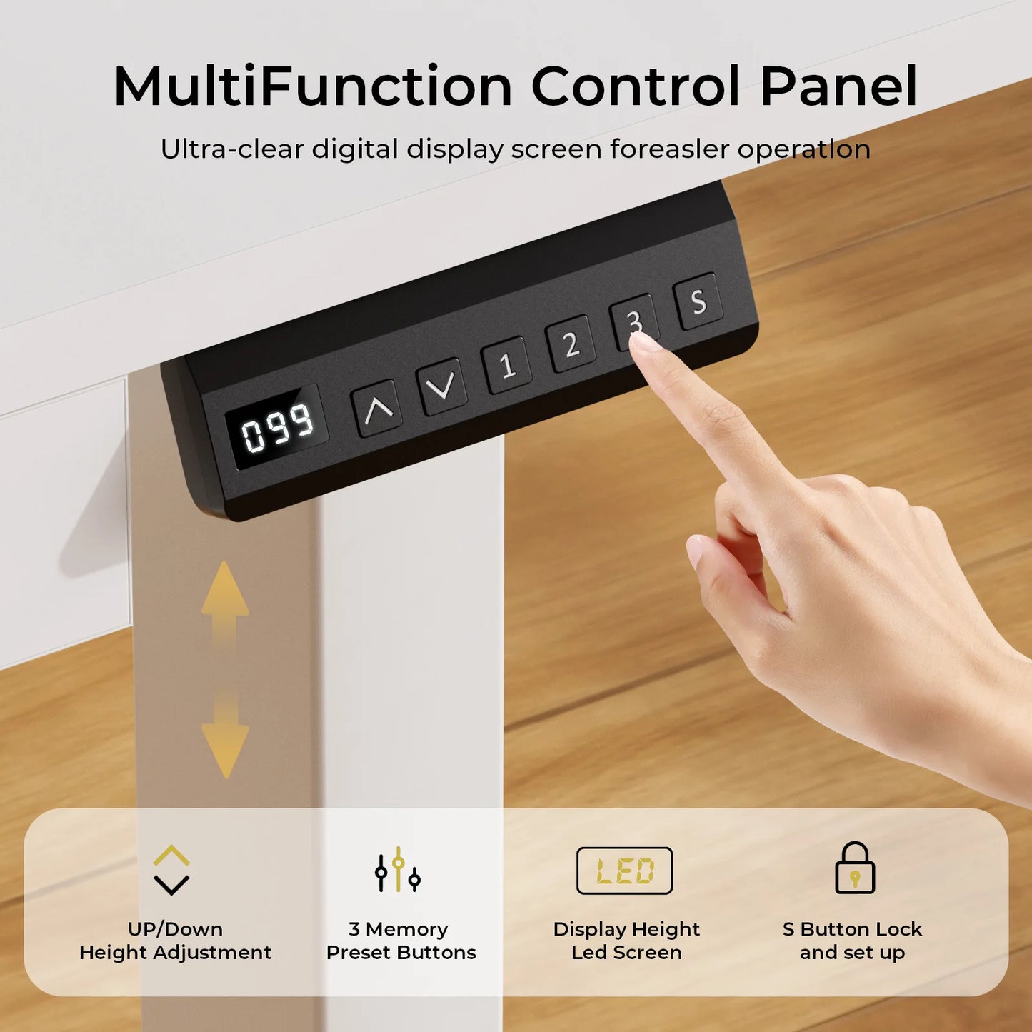 Electric Standing Desk With Drawers Height Adjustable Ergonomic Home Office