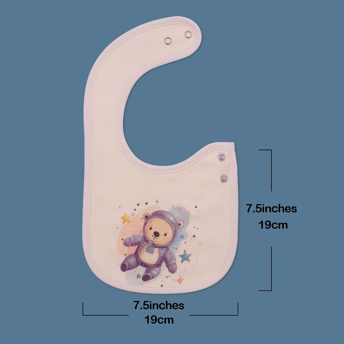 Waterproof Baby Bibs With Absorbent Cotton And Adjustable Snaps