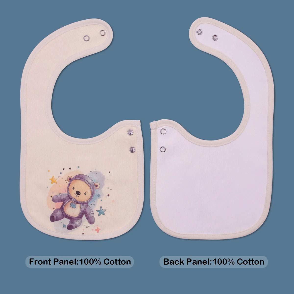 Waterproof Baby Bibs With Absorbent Cotton And Adjustable Snaps