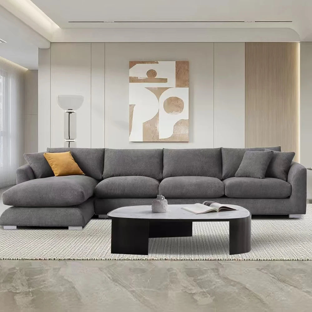 Cloud Down Filled L Shaped Chaise Sofa Living Room