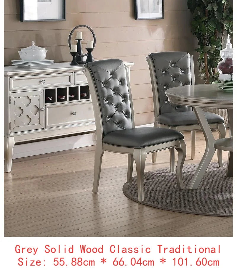 Dini 7pc Rectangular Glass Dining Table Set With Tufted Chairs