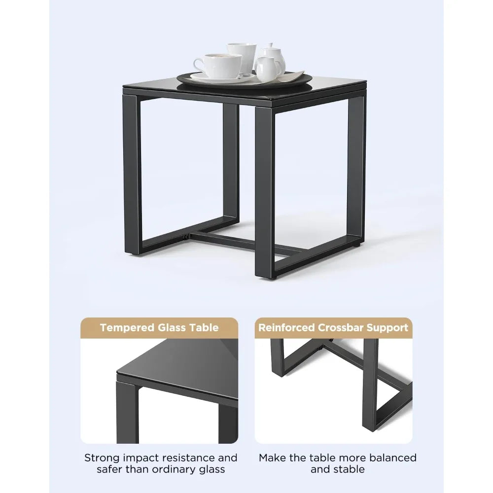 Three Piece Outdoor Rattan Rocking Bistro Set With Coffee Table