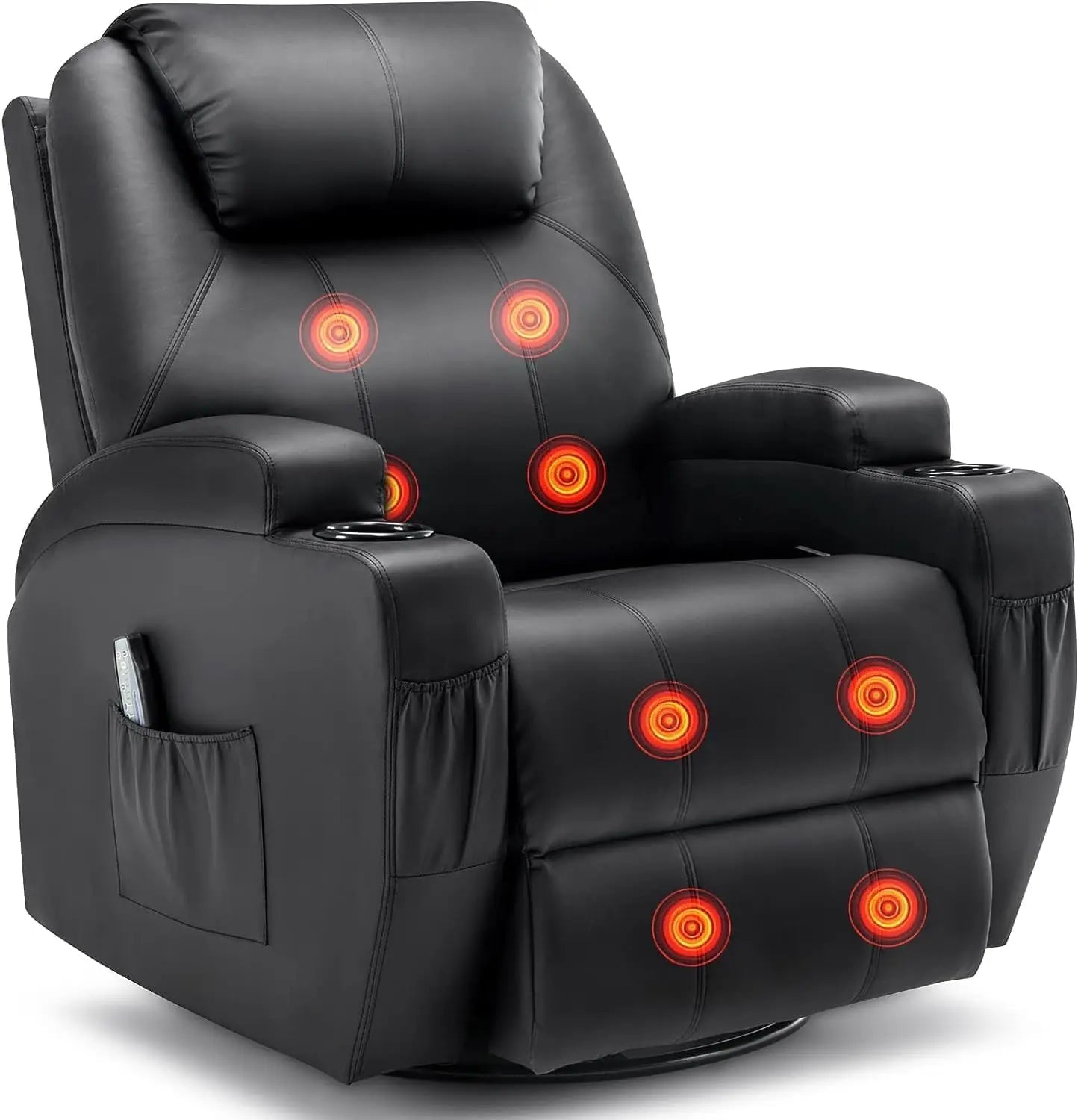 KORSER Massage Recliner Chair With Heat 360 Swivel Remote