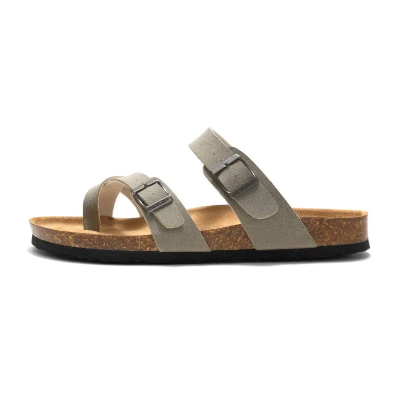 YBQJOO Womens Premium Cork Casual Comfort Flat Slippers