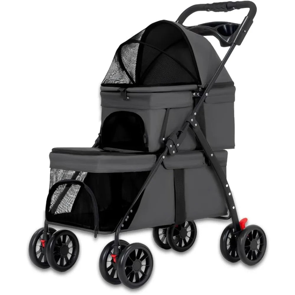 RBXC Pet Stroller For Dogs And Cats Foldable Travel Carrier