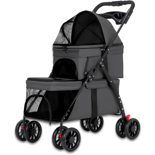 RBXC Pet Stroller For Dogs And Cats Foldable Travel Carrier
