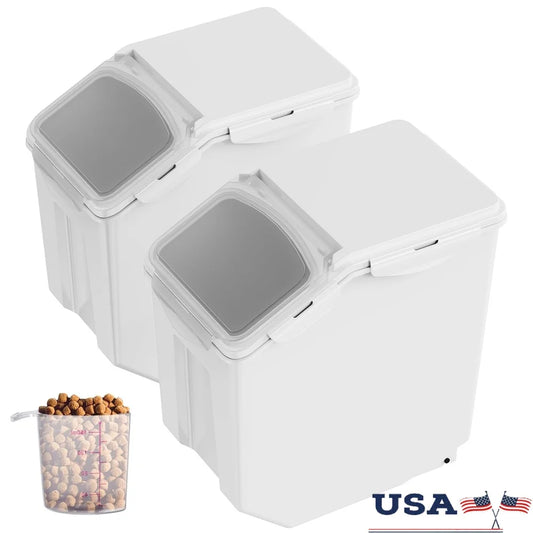XMSJ Airtight Pet Food Storage Container Set 2 Pack