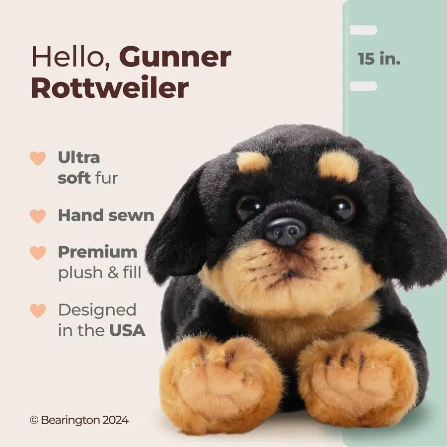 Rottweiler Stuffed Animal Plush Toy UltraSoft Fur Huggable