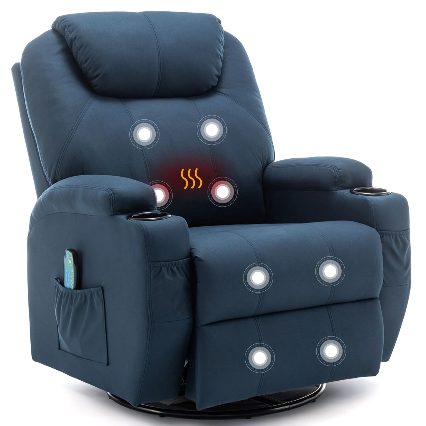 KORSER Massage Recliner Chair With Heat 360 Swivel Remote