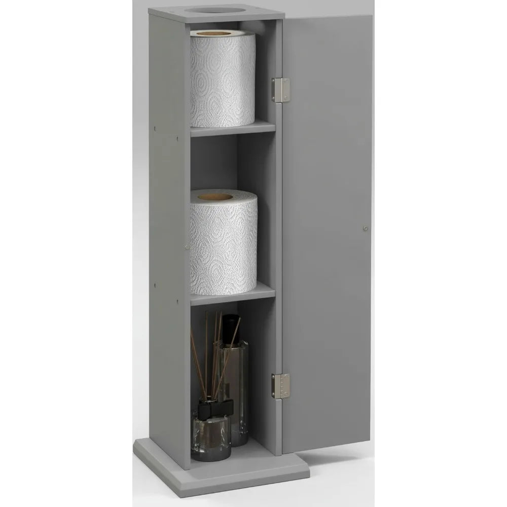 Corner Toilet Paper Cabinet With Shelves And Doors