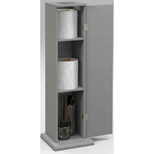 Corner Toilet Paper Cabinet With Shelves And Doors