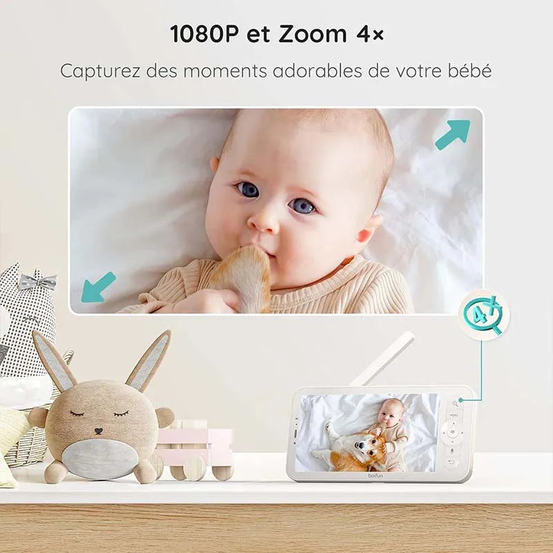 BOIFUN 1080P PTZ Baby Monitor With Motion Tracking