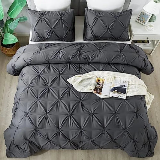 Duvet Cover Set With 2 Pillowcases Fleece Jacquard Bedding