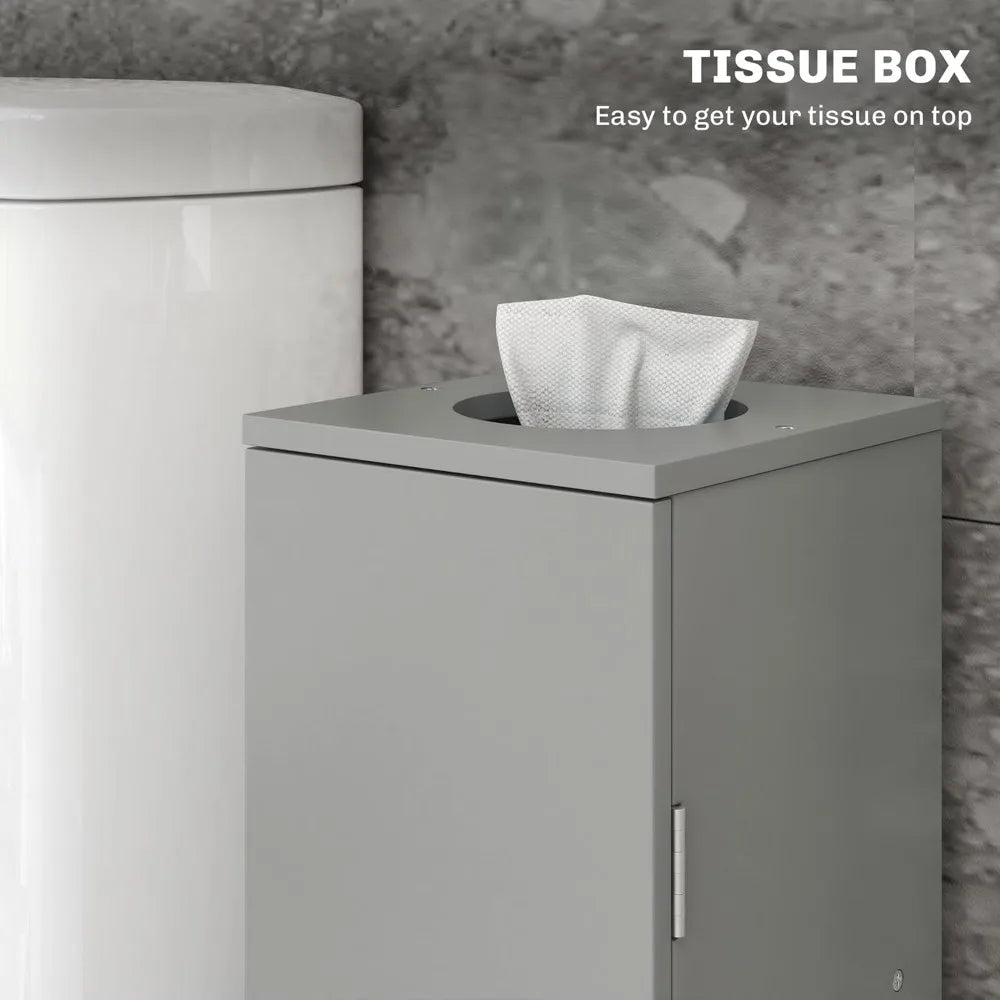 Corner Toilet Paper Cabinet With Shelves And Doors