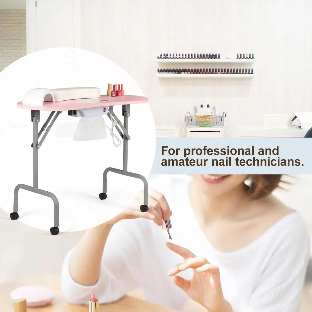 Ticify Foldable Nail Technician Table With Charging And Dust Collection