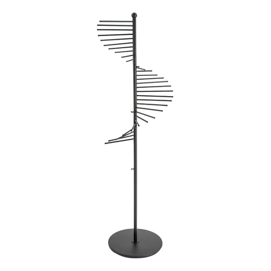 67" Freestanding Scarf Organizer, Metal Spiral Scarf Holder with 30 Rods, Commercial Hijab Organizer for Clothing Store Home