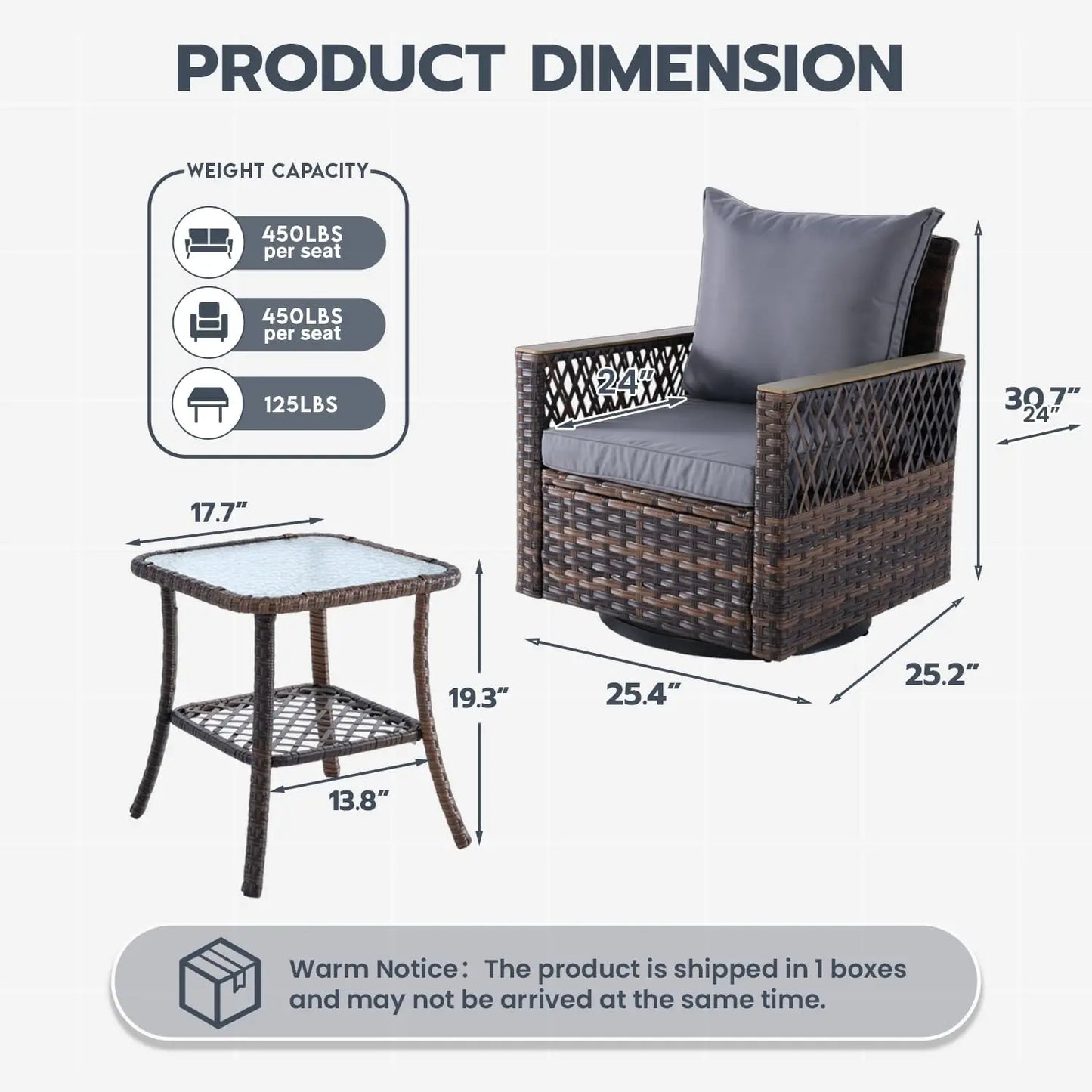Outdoor All Weather Wicker Patio Bistro Set Table And Cushions