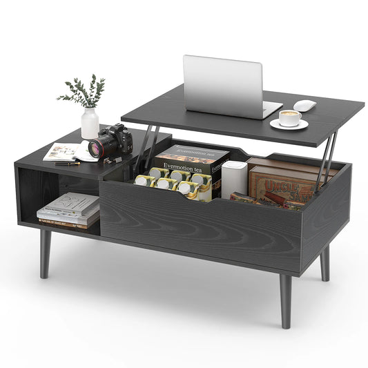 JHK Lift Top Coffee Table With Storage Shelf Living Room