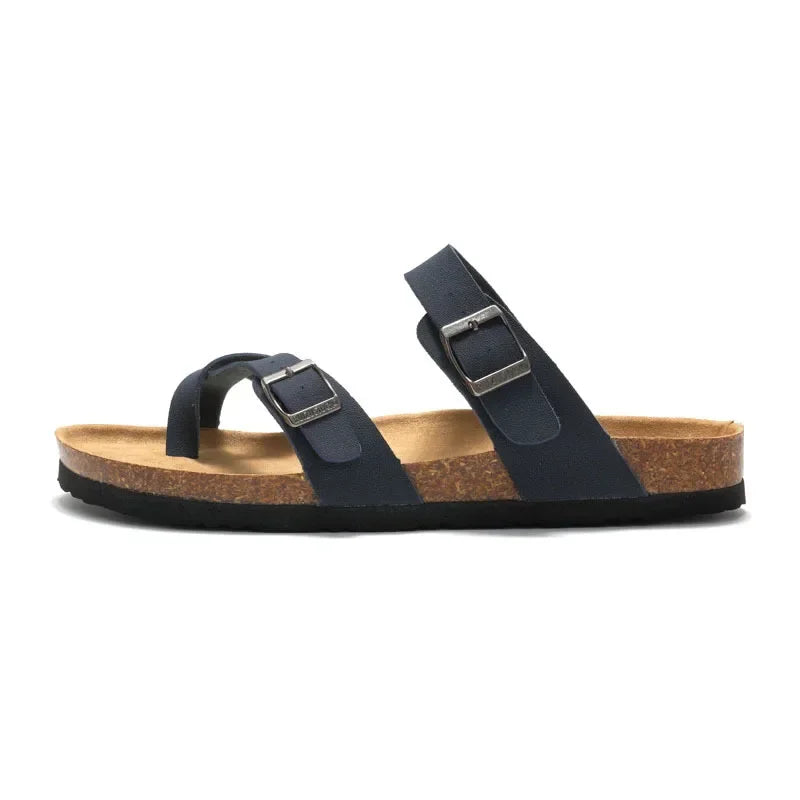 YBQJOO Womens Premium Cork Casual Comfort Flat Slippers