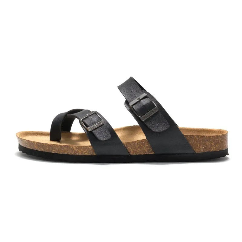 YBQJOO Womens Premium Cork Casual Comfort Flat Slippers