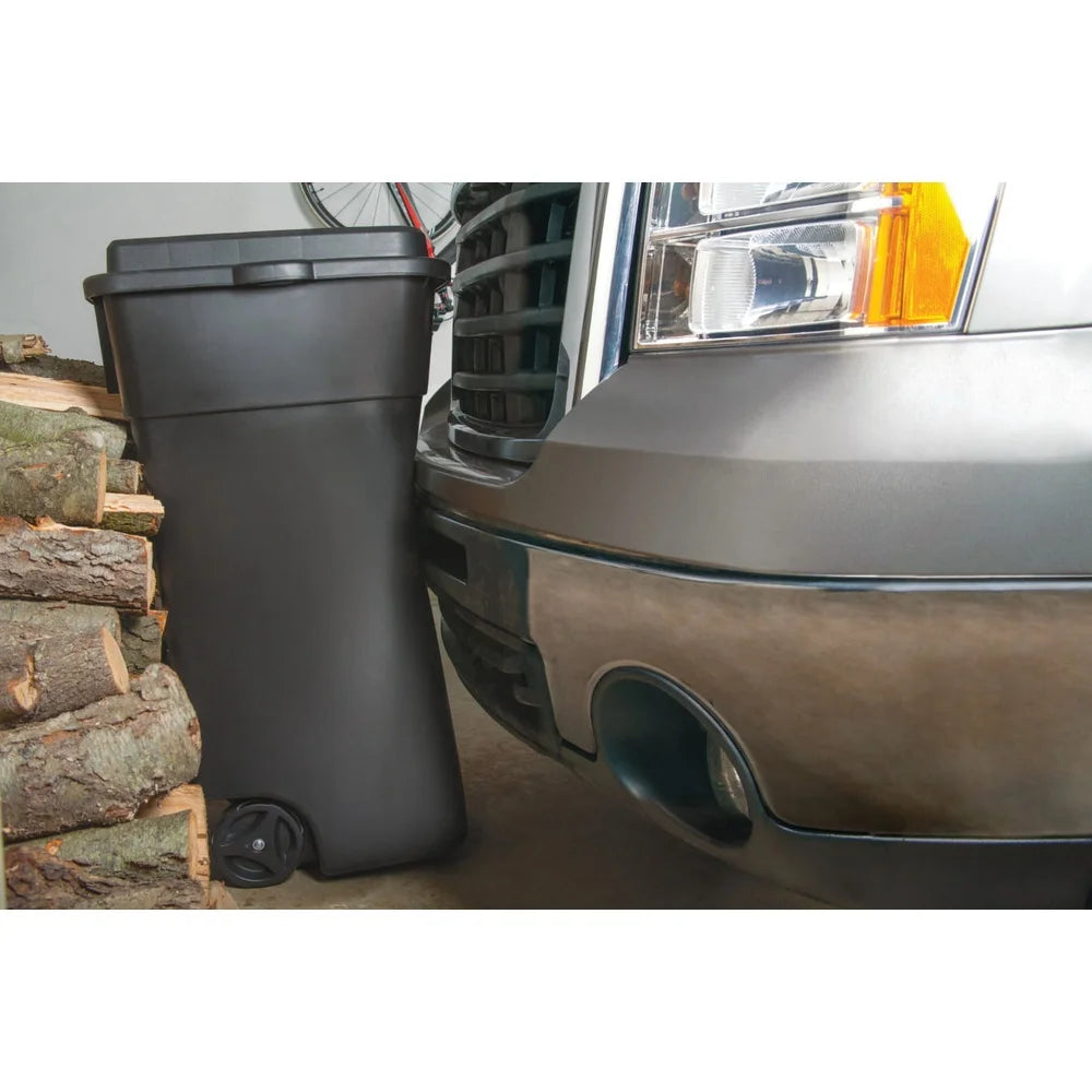 50 Gallon Wheeled Garbage Can Durable Plastic Trash Bin with Secure Lid Easy Transport Home and Commercial Use