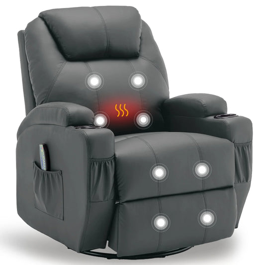 KORSER Massage Recliner Chair With Heat 360 Swivel Remote