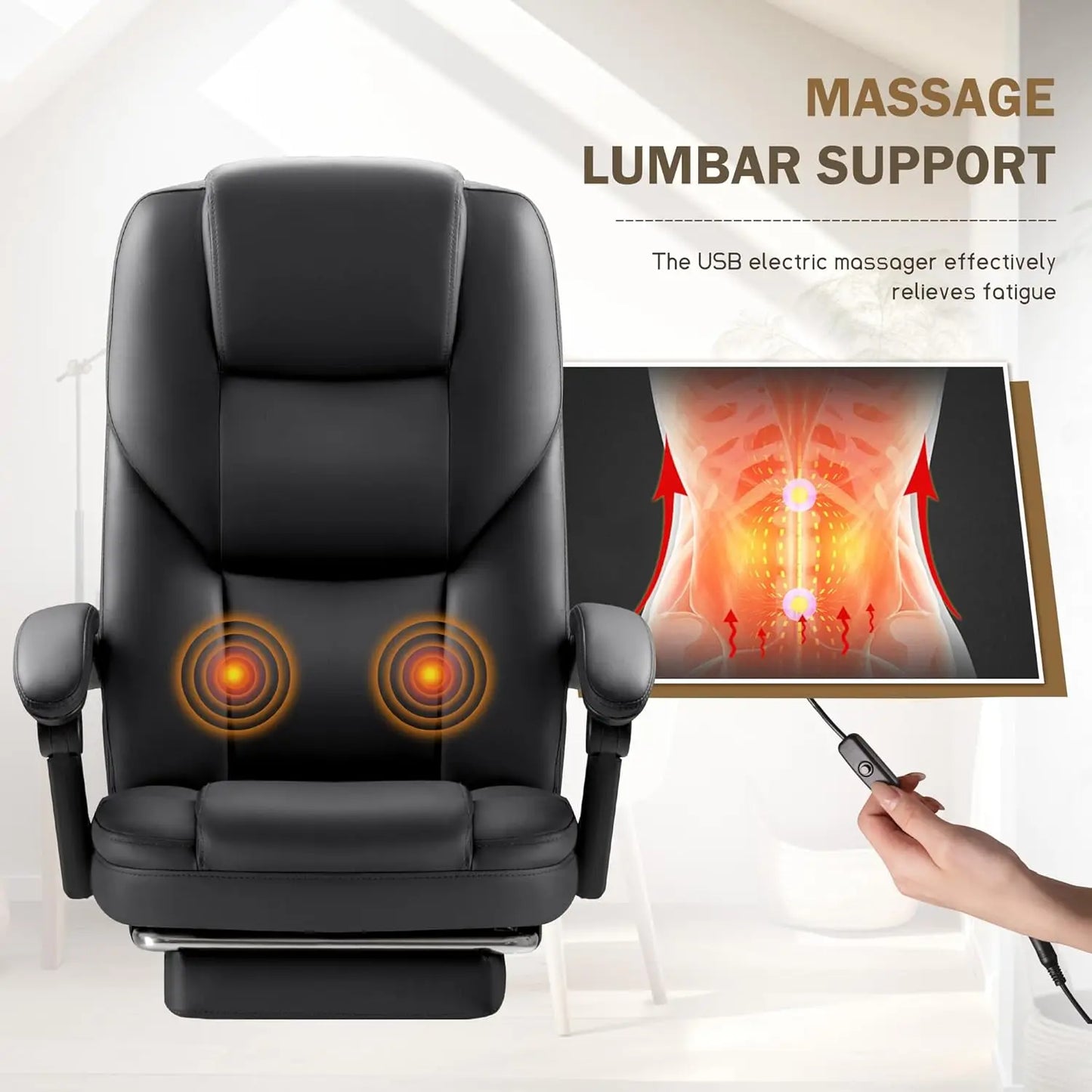 Executive Office Chair With Foot Rest Ergonomic Home Office Desk