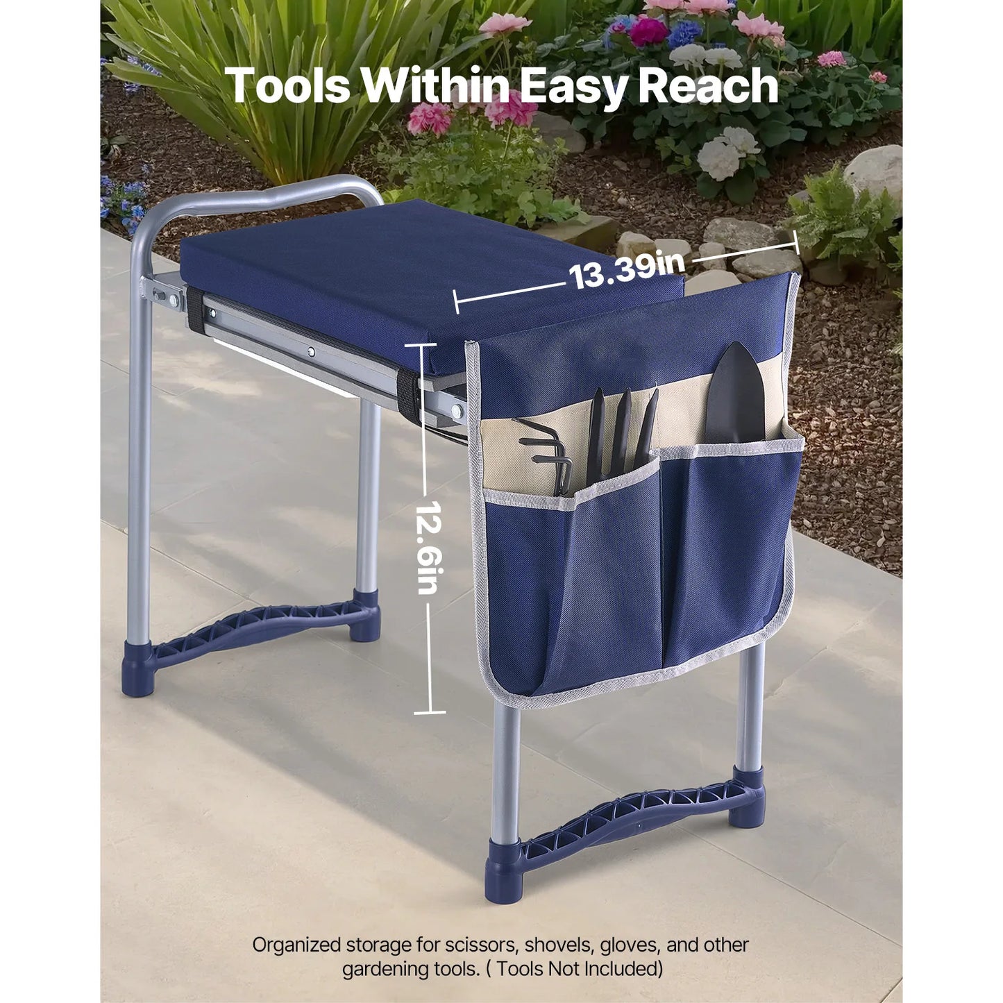 SucceBuy Garden Kneeler and Seat Foldable Stool With Tool Bag