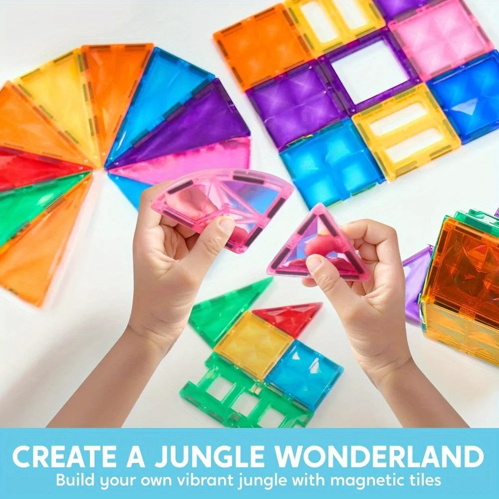 Joyfy Magnetic Building Tiles Set With Vehicle Construction Blocks