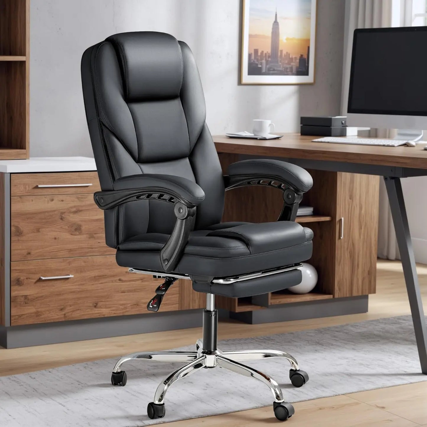 Executive Office Chair With Foot Rest Ergonomic Home Office Desk