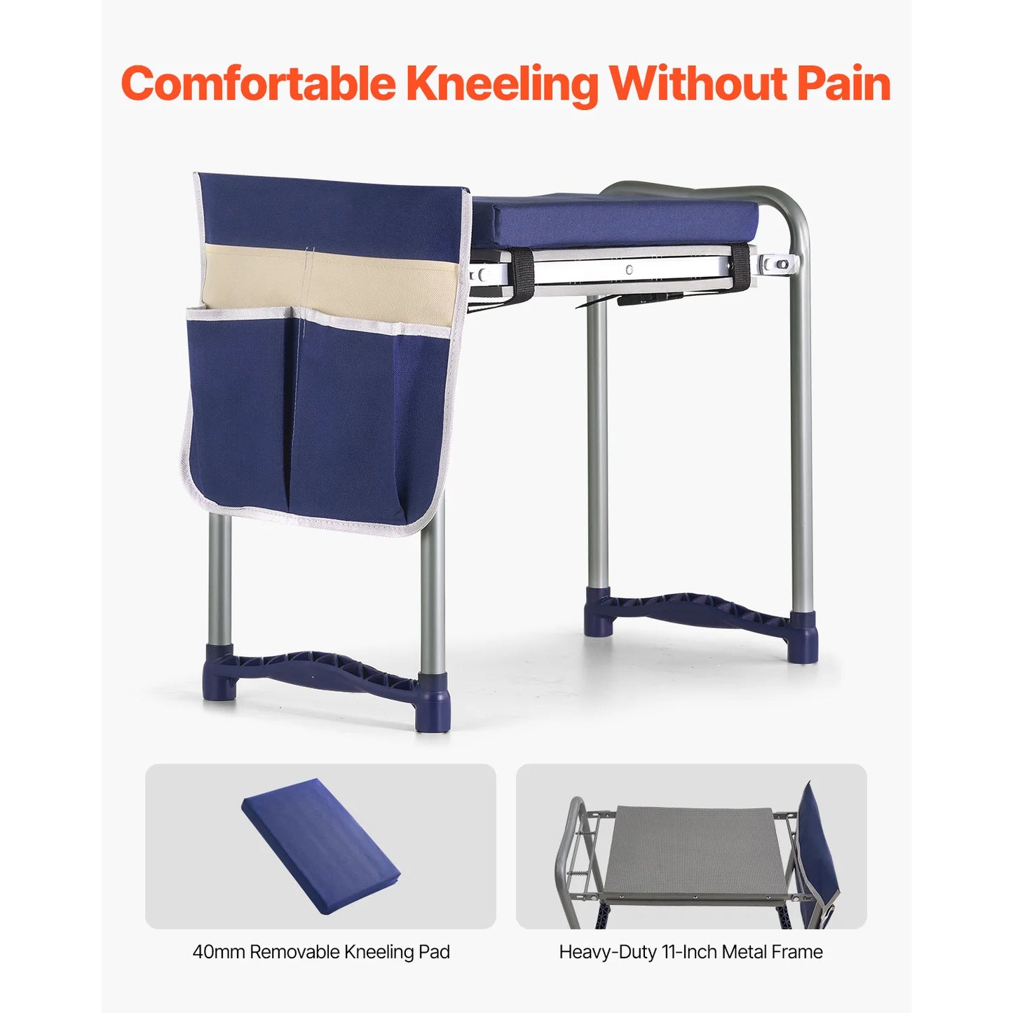 SucceBuy Garden Kneeler and Seat Foldable Stool With Tool Bag