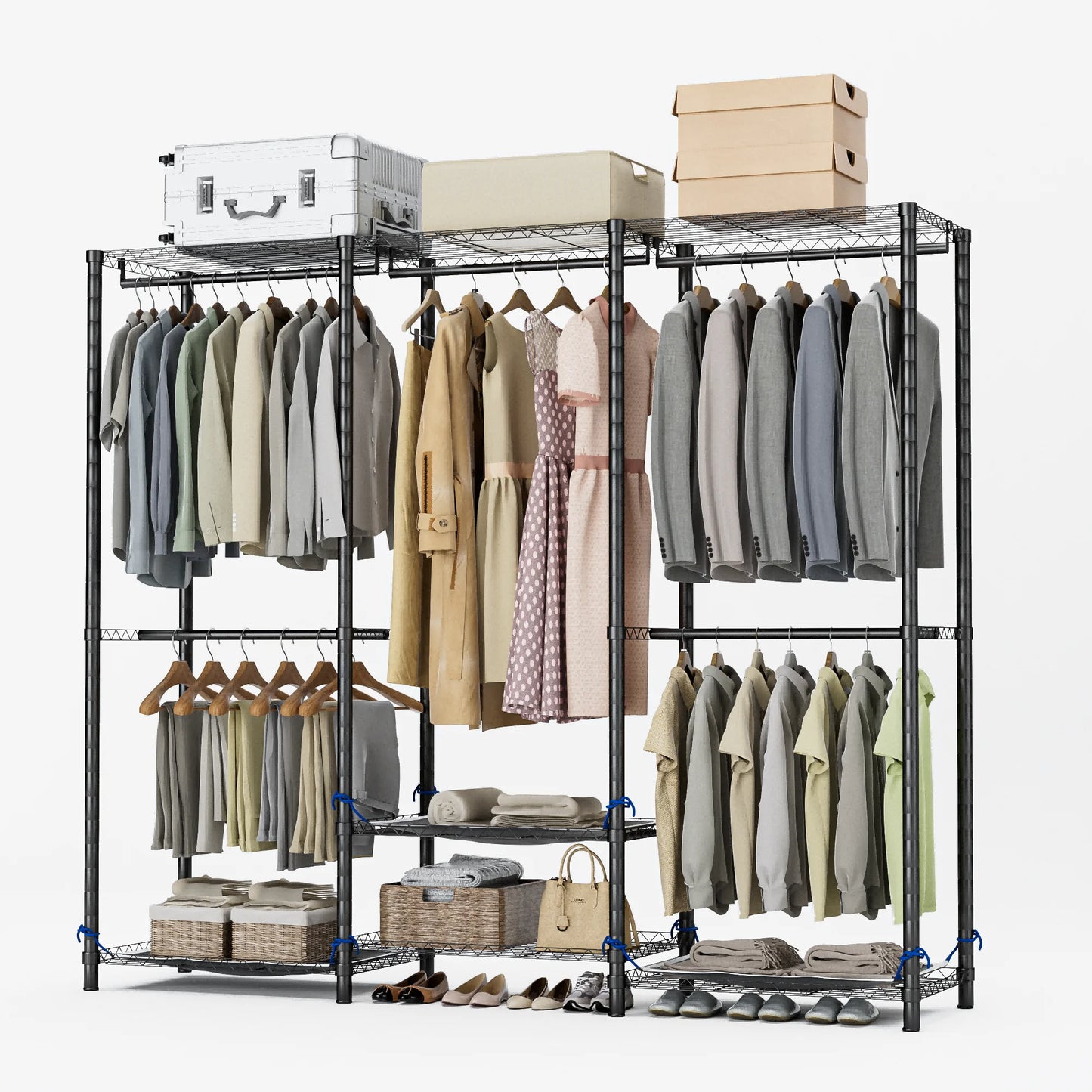 Clothes Rack Storage Organizer Wardrobe Freestanding Heavy Duty 960 Lb