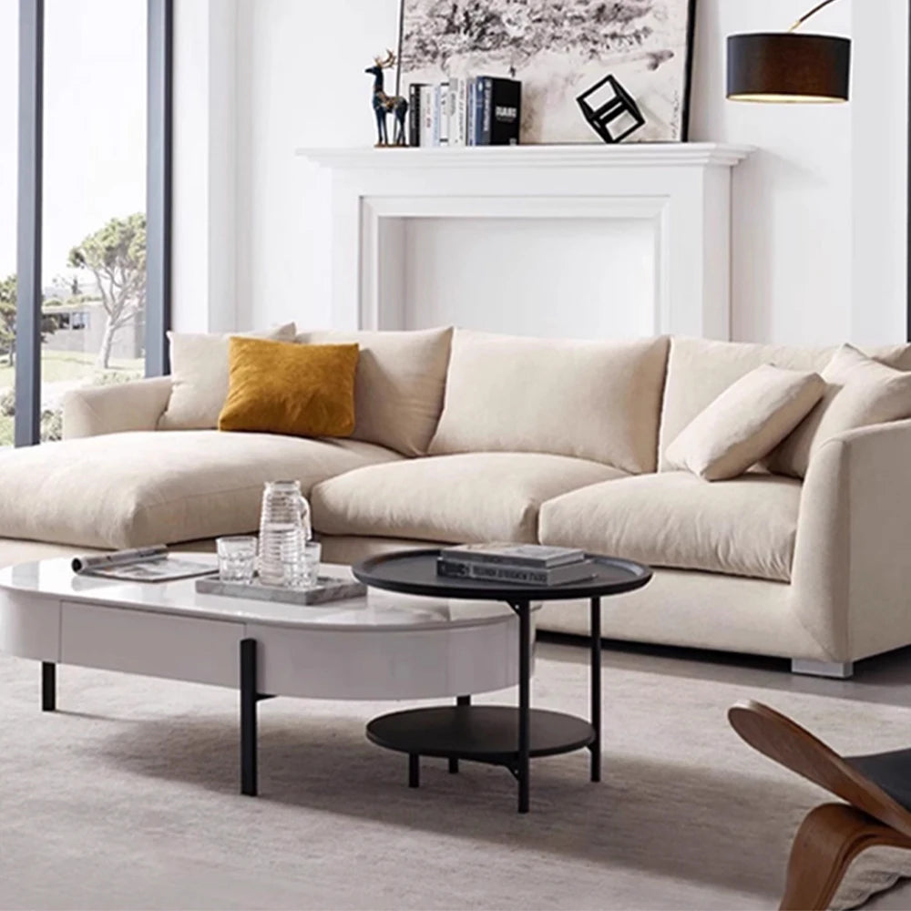 Cloud Down Filled L Shaped Chaise Sofa Living Room