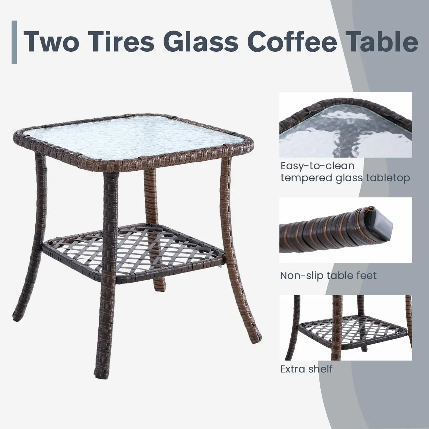 Outdoor All Weather Wicker Patio Bistro Set Table And Cushions