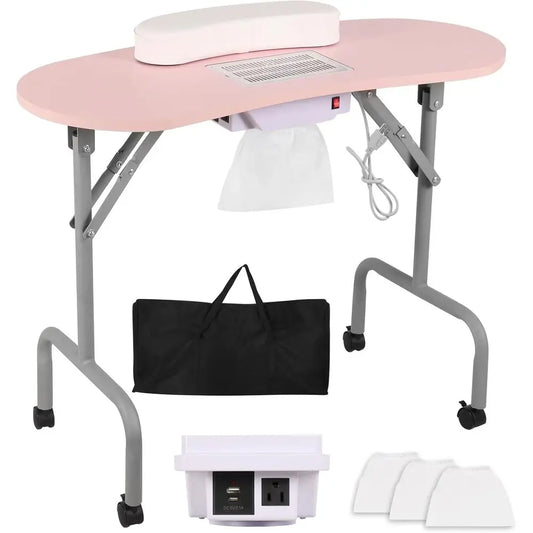 Ticify Foldable Nail Technician Table With Charging And Dust Collection