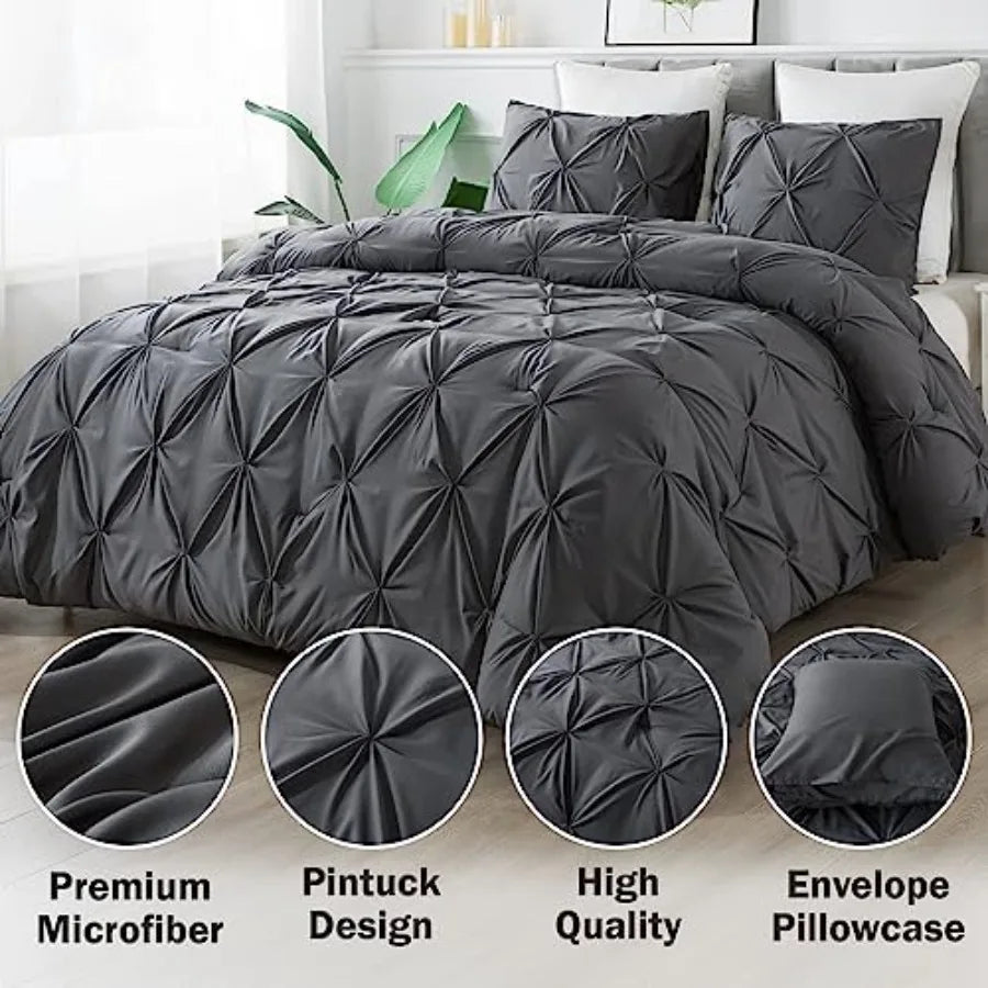 Duvet Cover Set With 2 Pillowcases Fleece Jacquard Bedding