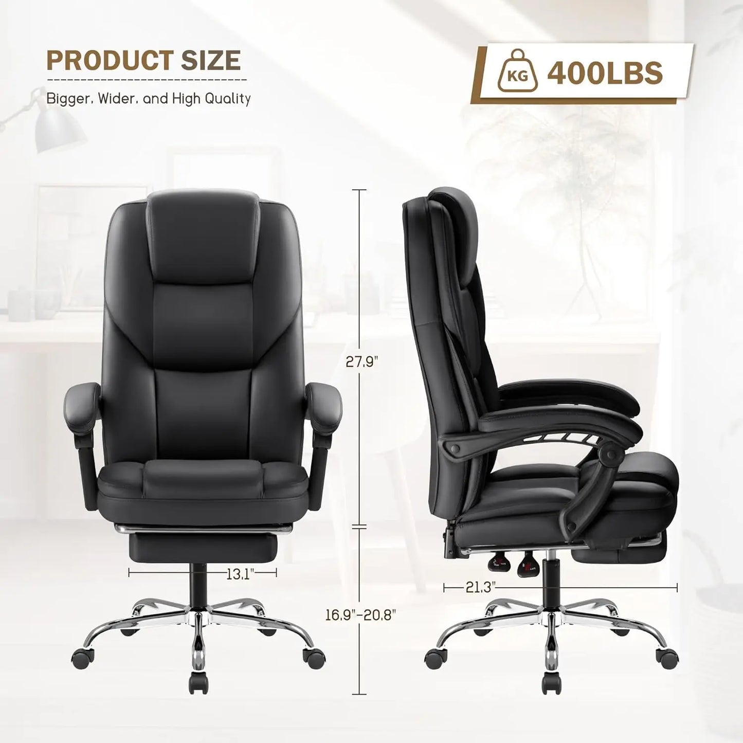 Executive Office Chair With Foot Rest Ergonomic Home Office Desk