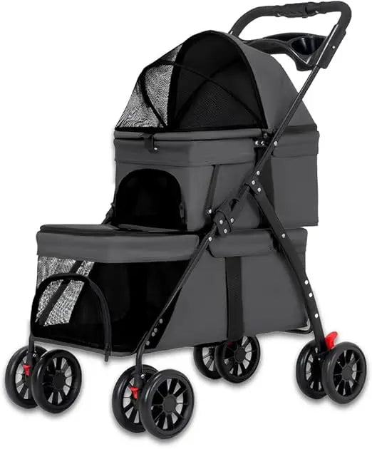 RBXC Pet Stroller For Dogs And Cats Foldable Travel Carrier