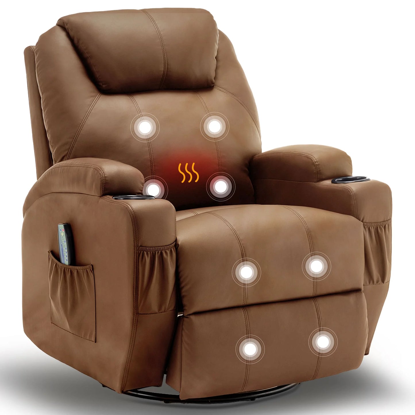 KORSER Massage Recliner Chair With Heat 360 Swivel Remote