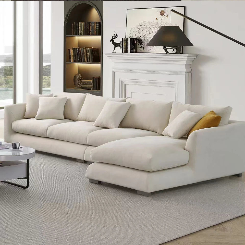 Cloud Down Filled L Shaped Chaise Sofa Living Room
