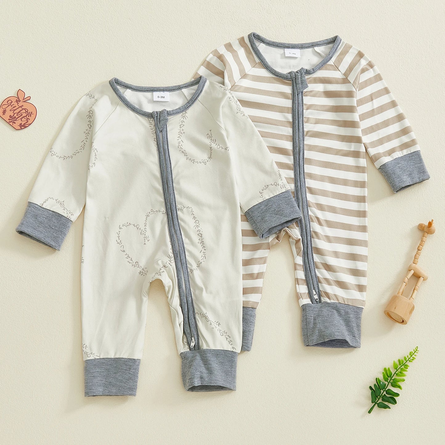 NONECN Floral Toddler Girl Romper Set With Headband Jumpsuit