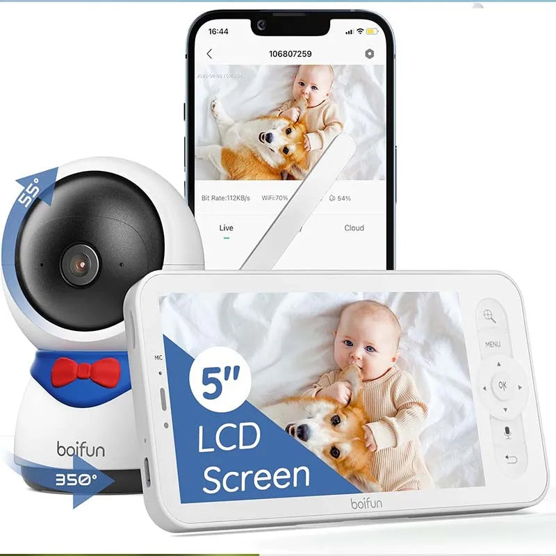 BOIFUN 1080P PTZ Baby Monitor With Motion Tracking
