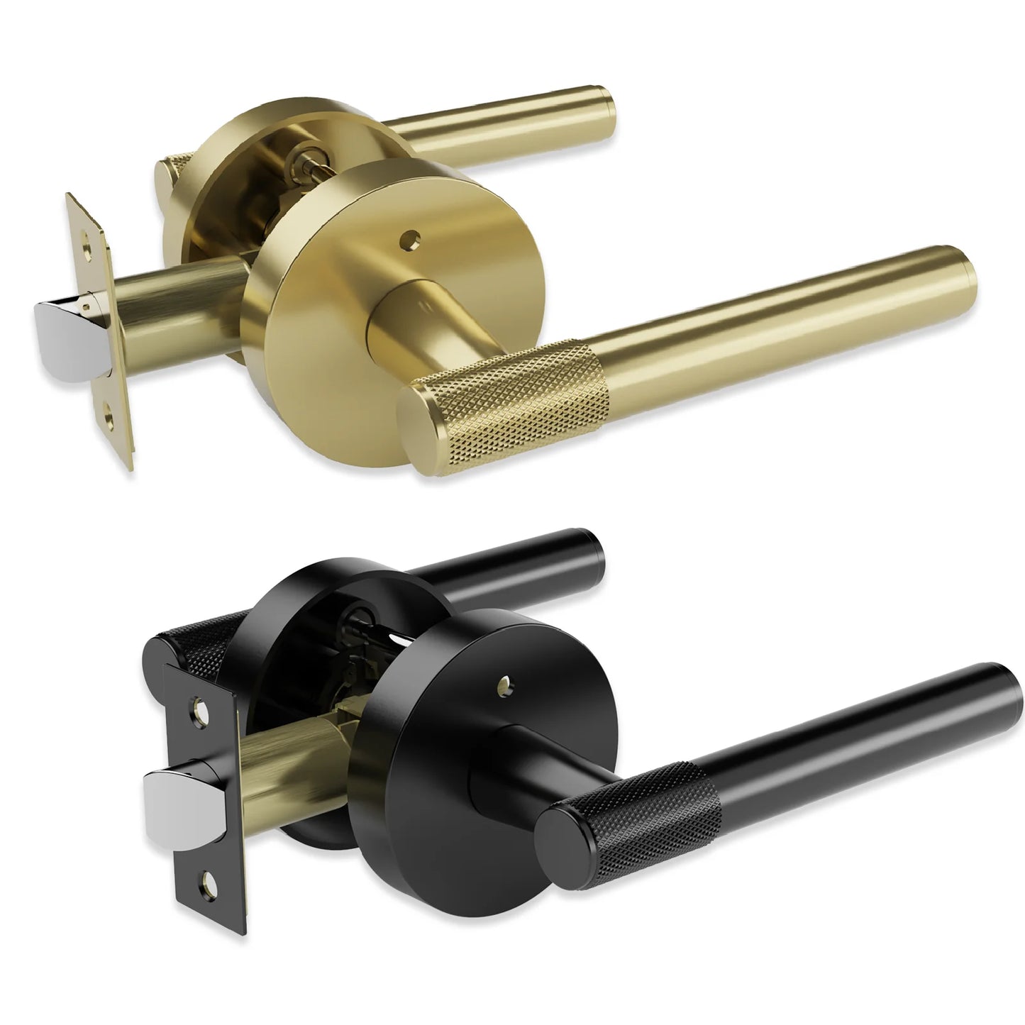 Viladepot Privacy Door Lever Knurled Round Base Interior Lock