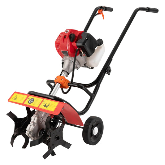 CNCEST 1.9kW Gas Powered Garden Tiller Rototiller for Soil