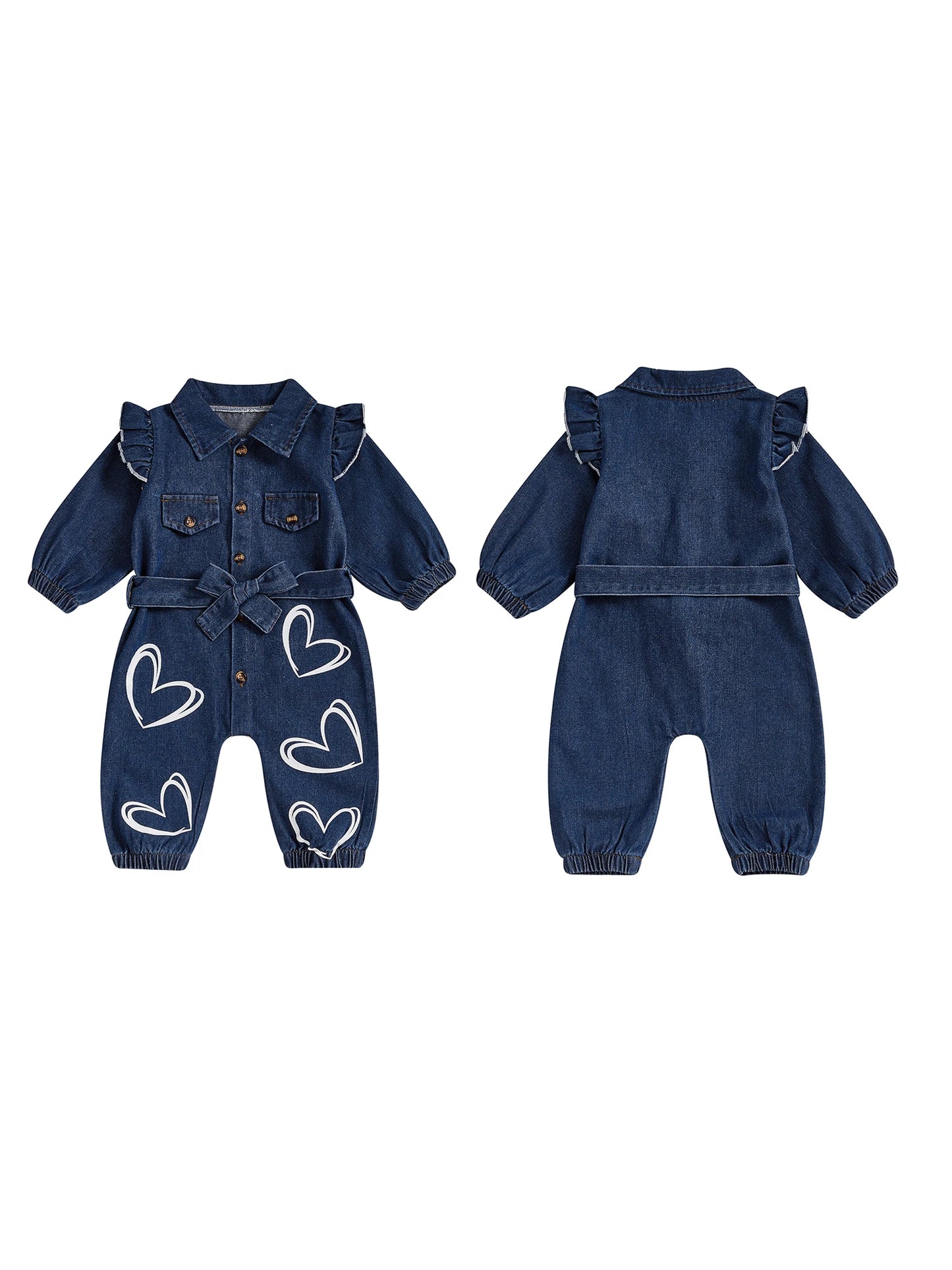 Floral Print Sleeveless Baby Romper With Ruffle And Bow Belt