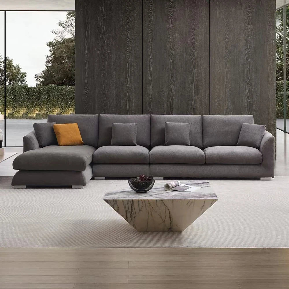 Cloud Down Filled L Shaped Chaise Sofa Living Room
