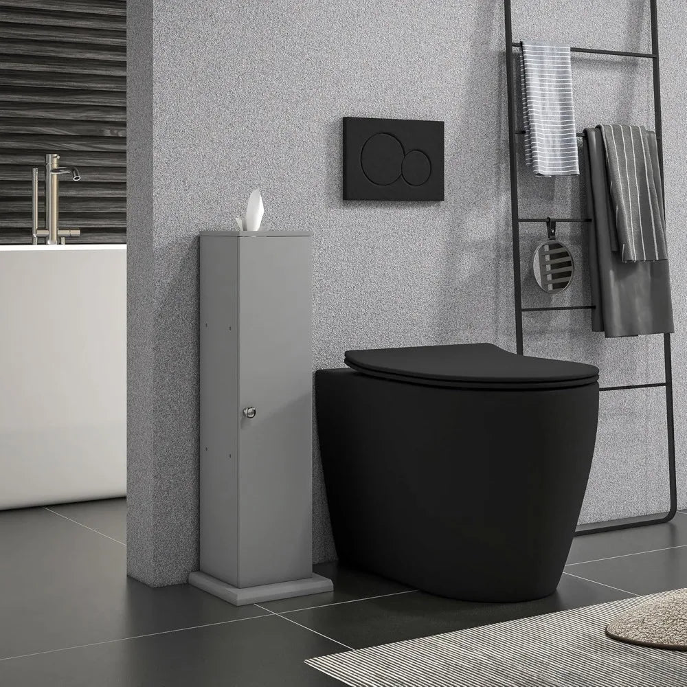 Corner Toilet Paper Cabinet With Shelves And Doors